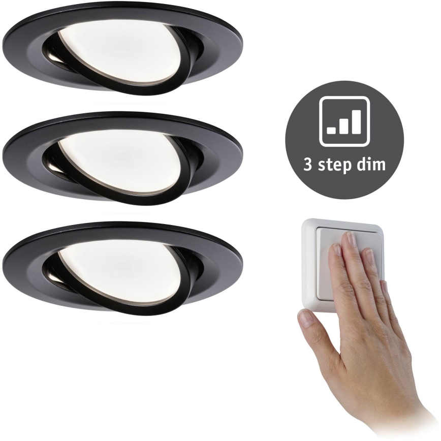 Paulmann 94472 - CONJUNTO 3xLED/6W  IP23 Foco de encastrar de casa de banho com regulação NOVA 230V