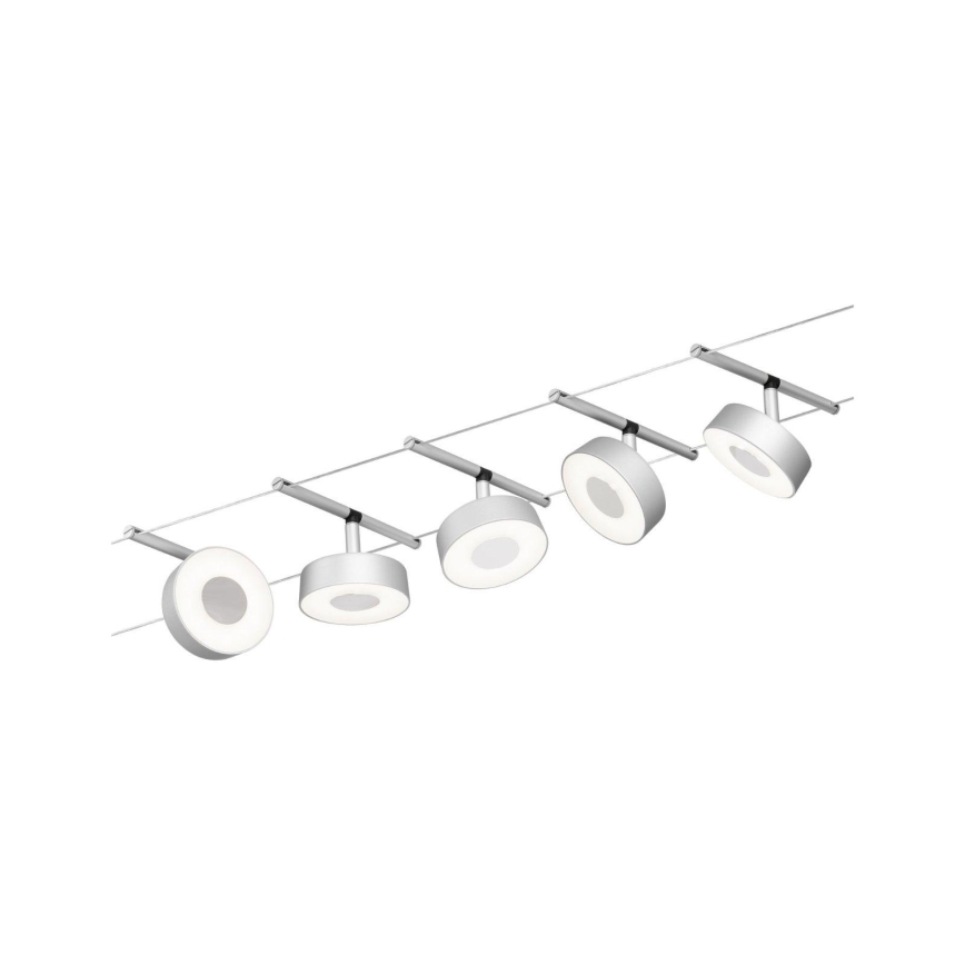 Paulmann 94475 - CONJUNTO 5xLED/5W Foco para sistema de carril CIRCLE 230V cromado mate