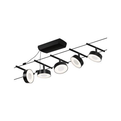 Paulmann 94479 - CONJUNTO 5xLED/5W Foco para sistema de carril CIRCLE 230V preto