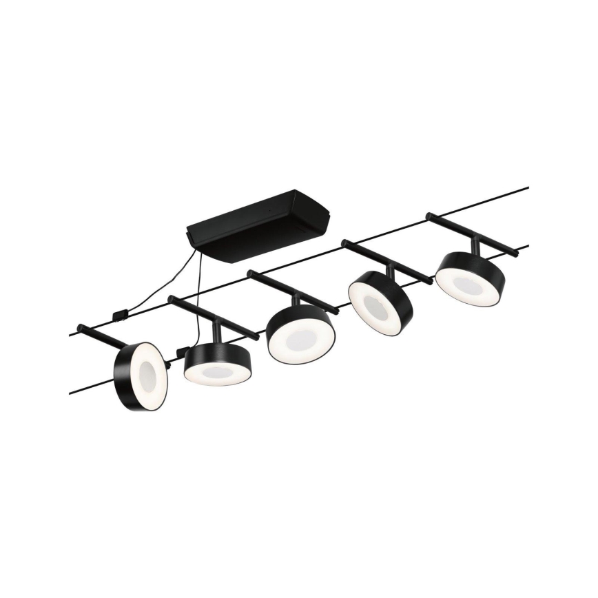 Paulmann 94479 - CONJUNTO 5xLED/5W Foco para sistema de carril CIRCLE 230V preto