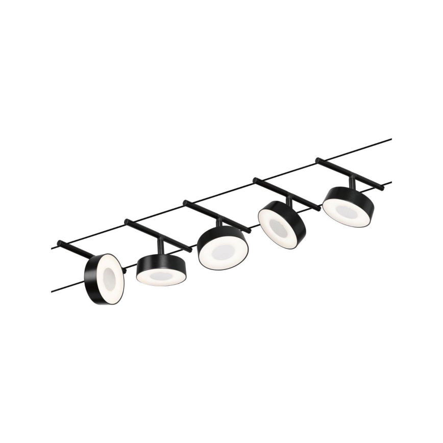 Paulmann 94479 - CONJUNTO 5xLED/5W Foco para sistema de carril CIRCLE 230V preto