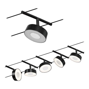 Paulmann 94479 - CONJUNTO 5xLED/5W Foco para sistema de carril CIRCLE 230V preto