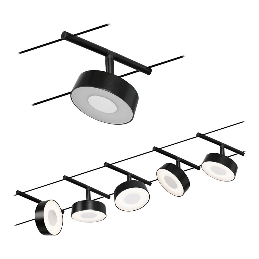 Paulmann 94479 - CONJUNTO 5xLED/5W Foco para sistema de carril CIRCLE 230V preto