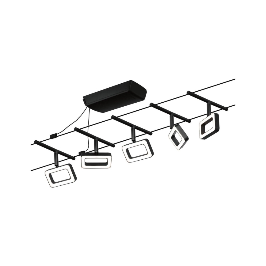 Paulmann 94485 - CONJUNTO 5xLED/4,8W Foco para sistema de carril FRAME 230V preto