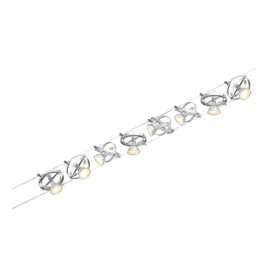 Paulmann 94490 - CONJUNTO 8xGU5,3/7,5W Foco para sistema de carril CARDAN 230V cromado mate