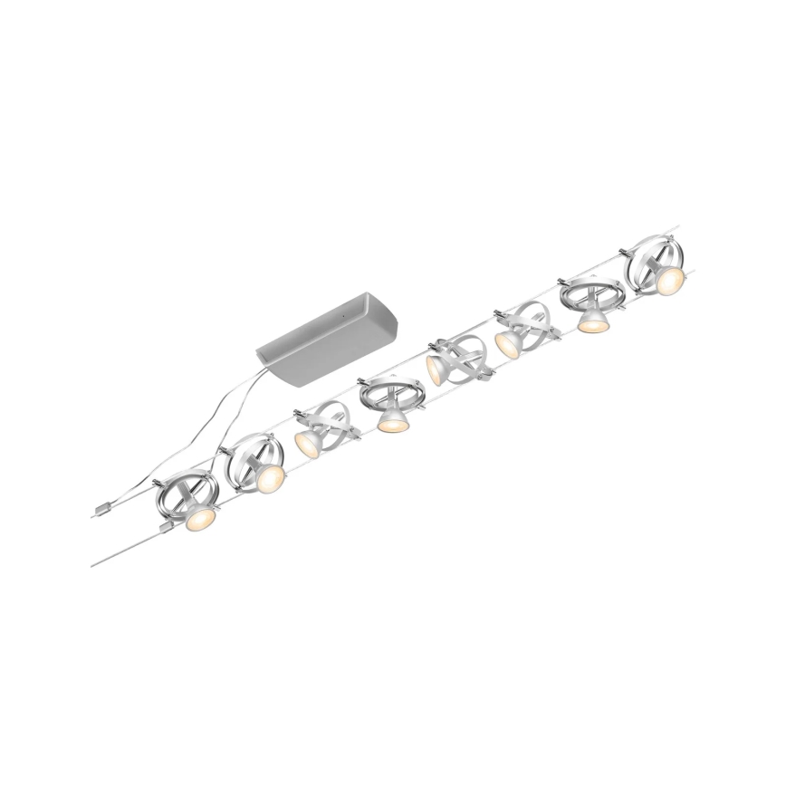 Paulmann 94490 - CONJUNTO 8xGU5,3/7,5W Foco para sistema de carril CARDAN 230V cromado mate