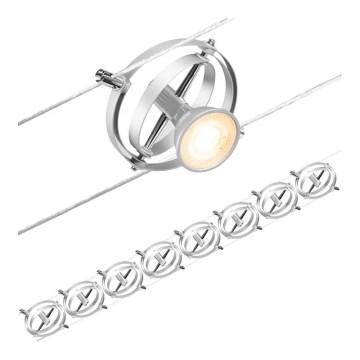 Paulmann 94490 - CONJUNTO 8xGU5,3/7,5W Foco para sistema de carril CARDAN 230V cromado mate