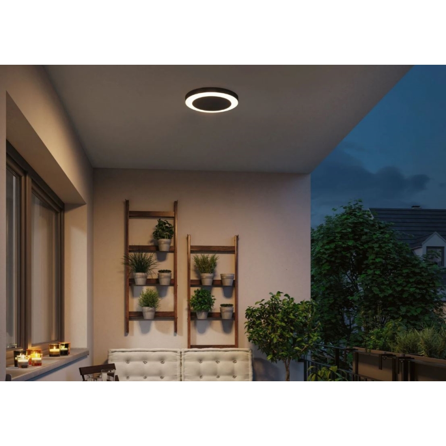 Paulmann 94526 - LED/14W IP44 Iluminação de teto exterior com sensor CIRCULA 230V