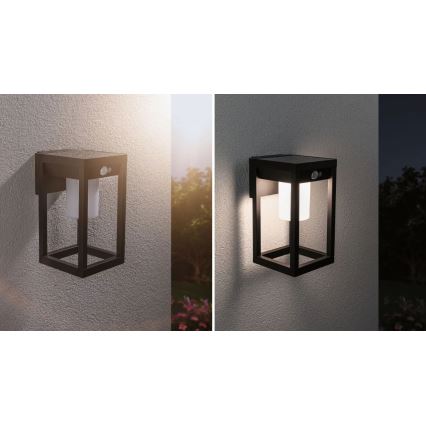Paulmann 94572 -LED/5,5W IP44 Candeeiro de parede solar com sensor MARISOL 3,7V