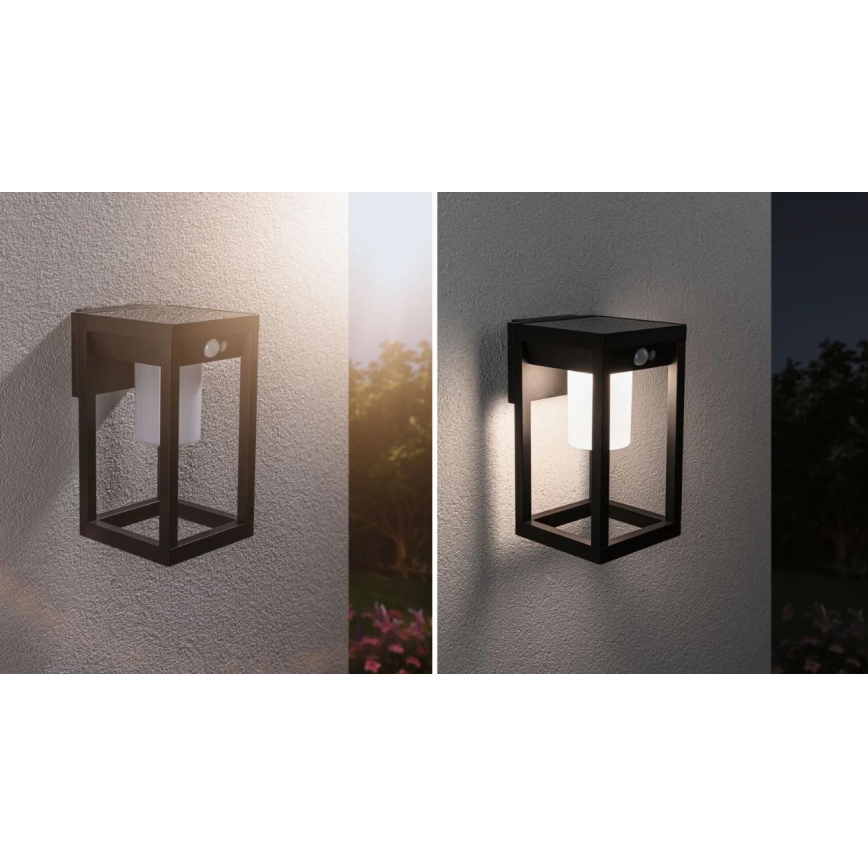 Paulmann 94572 -LED/5,5W IP44 Candeeiro de parede solar com sensor MARISOL 3,7V