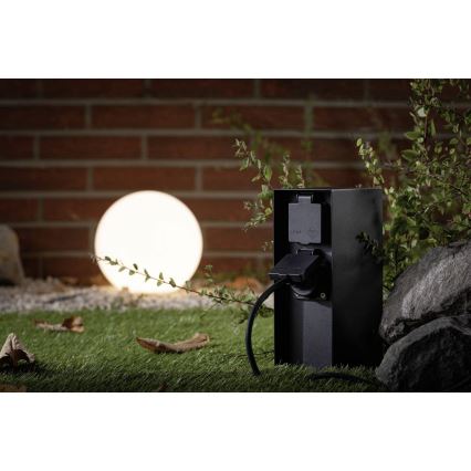 Paulmann 94657 - Coluna exterior com tomada RIO 2Z SCHUKO 230V IP44