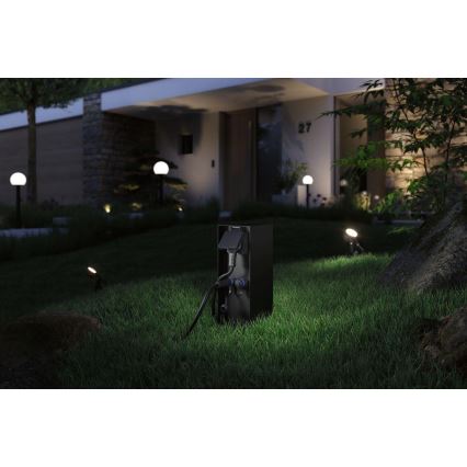 Paulmann 94700 - Coluna exterior com tomada RIO 2Z SCHUKO 230V IP44