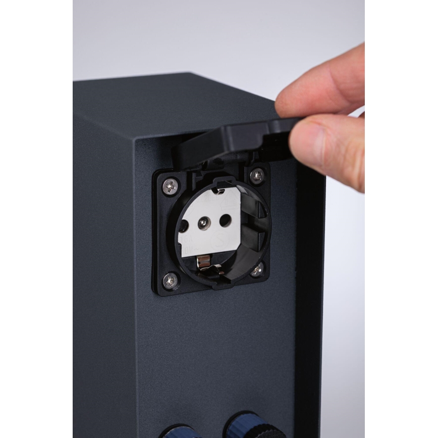 Paulmann 94700 - Coluna exterior com tomada RIO 2Z SCHUKO 230V IP44