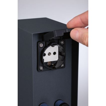 Paulmann 94700 - Poste de prise extérieur RIO 2Z SCHUKO 230V IP44