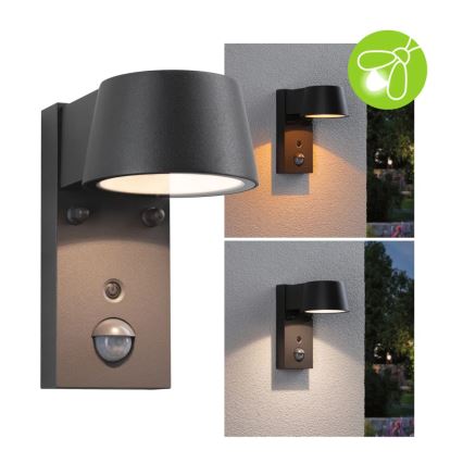 Paulmann 94714 - LED/6W IP44 Iluminação de parede exterior com sensor CAPERA 230V 2200/3000K