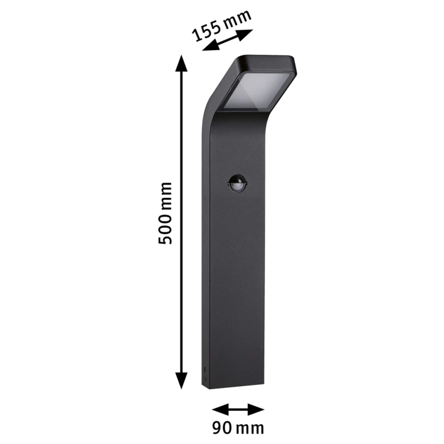 Paulmann 94747 - LED/7,5W IP44 Lâmpada exterior com sensor KULMA 230V