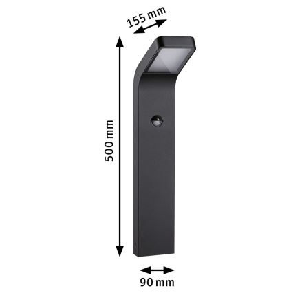 Paulmann 94747 - LED/7,5W IP44 Candeeiro exterior com sensor KULMA 230V