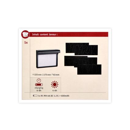Paulmann 95388 - LED/0,05W IP44 Número de casa solar com sensor DAYTON 4,8V