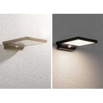 Paulmann 95393 - LED/4W IP44 Iluminação de parede solar com regulação e sensor SOLVEIG 3,7V