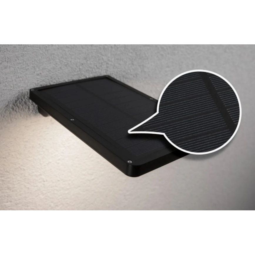 Paulmann 95393 - LED/4W IP44 Iluminação de parede solar com regulação e sensor SOLVEIG 3,7V