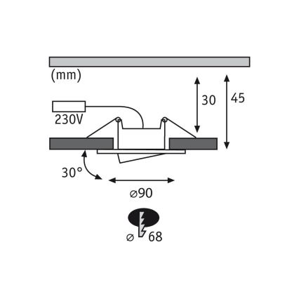 Paulmann 99933 - CONJUNTO 3x LED/5,2W IP65 Focos de encastrar para casa de banho com regulação 230V