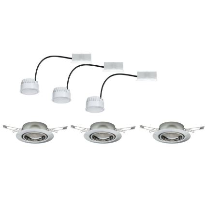Paulmann - TIP 3974 - CONJUNTO 3xLED/4,9W Luz embutida COIN 230V