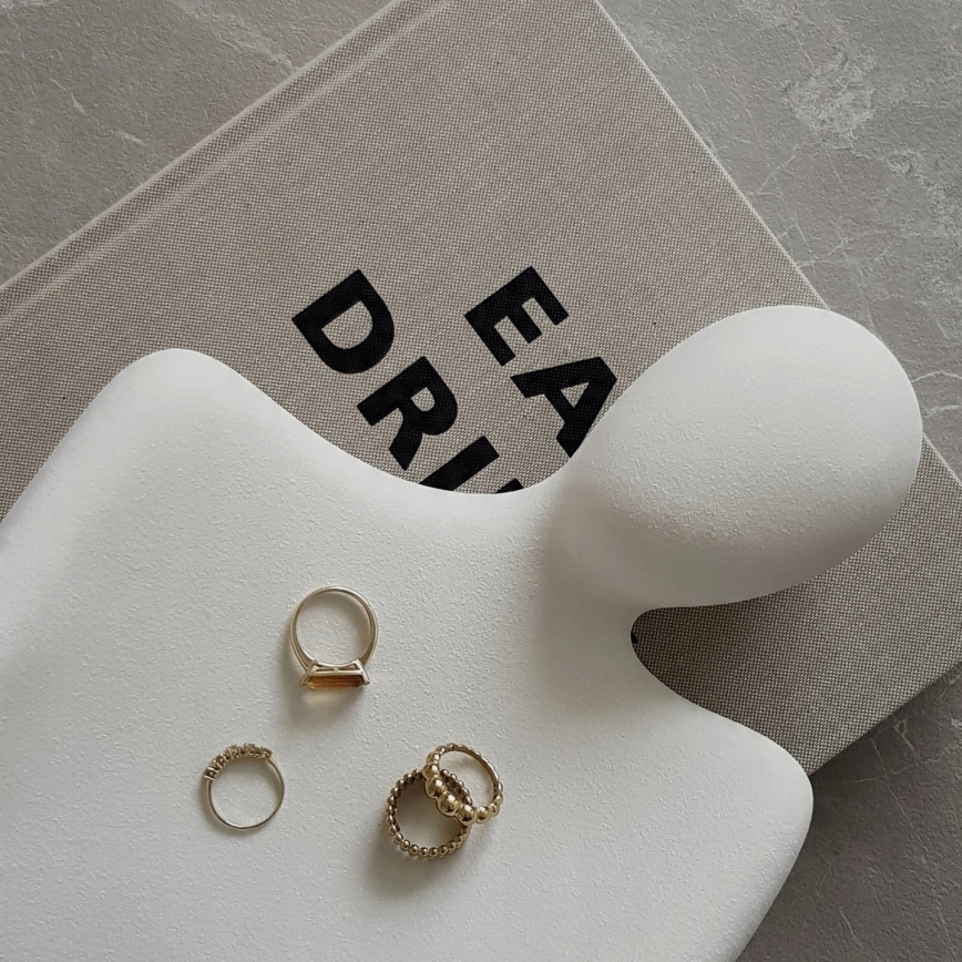 Peça decorativa de mesa 20x5,5x14,5 cm branca