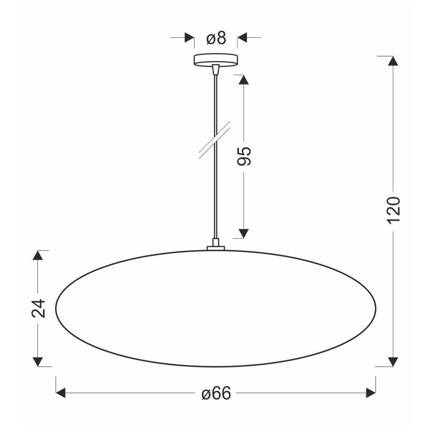 Pendente com cabo CAFEE 1xE27/40W/230V Ø 66 cm branco