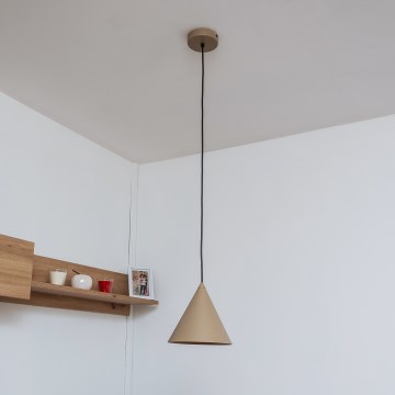 Pendente com cabo ETNA 1x E27/15W/230V, diâmetro 18,5 cm, bege