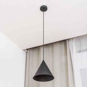 Pendente com cabo ETNA 1xE27/15W/230V Ø 25 cm preto