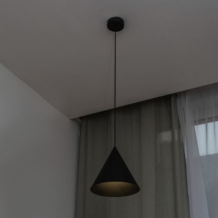 Pendente com cabo ETNA 1xE27/15W/230V Ø 25 cm preto
