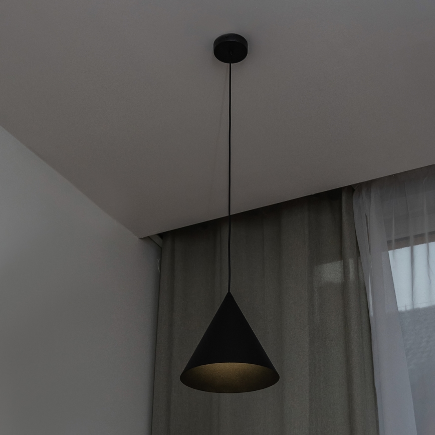 Pendente com cabo ETNA 1xE27/15W/230V Ø 25 cm preto