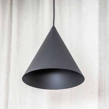 Pendente com cabo ETNA 1xE27/15W/230V Ø 25 cm preto