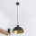 Pendente com cabo VESPER 1x E27, 15 W, 230 V, Ø 30 cm, preto/dourado