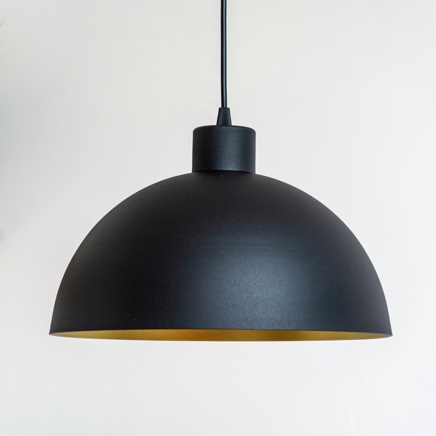 Pendente com cabo VESPER 1x E27, 15 W, 230 V, Ø 30 cm, preto/dourado
