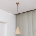 Pendente em cabo ETNA 1xE27/15W/230V, diâmetro 25 cm, bege