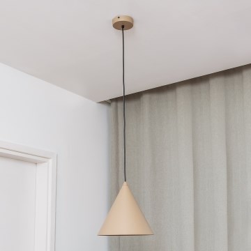 Pendente em cabo ETNA 1xE27/15W/230V, diâmetro 25 cm, bege
