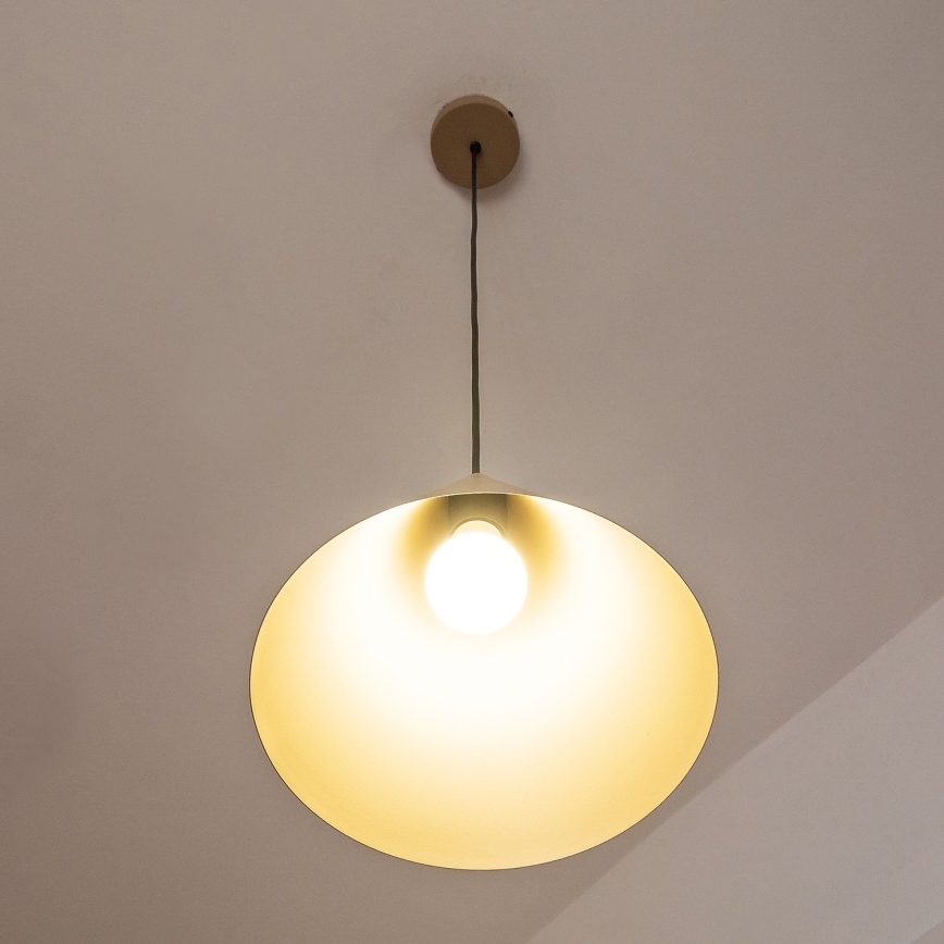 Pendente em cabo ETNA 1xE27/15W/230V, diâmetro 25 cm, bege