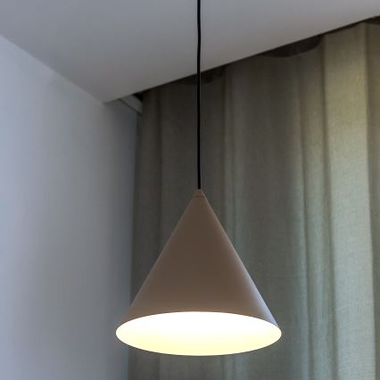 Pendente em cabo ETNA 1xE27/15W/230V, diâmetro 25 cm, bege