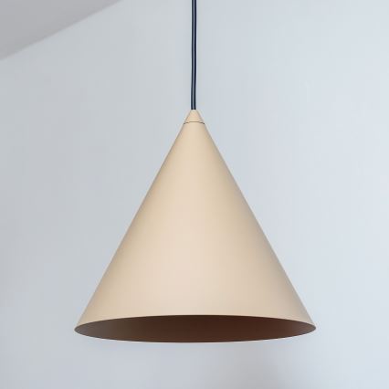 Pendente em cabo ETNA 1xE27/15W/230V, diâmetro 25 cm, bege