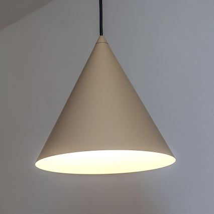 Pendente em cabo ETNA 1xE27/15W/230V, diâmetro 25 cm, bege
