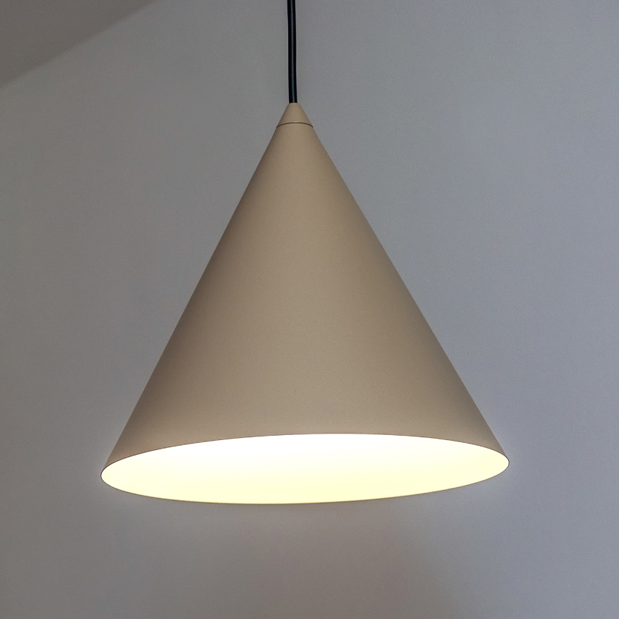 Pendente em cabo ETNA 1xE27/15W/230V, diâmetro 25 cm, bege