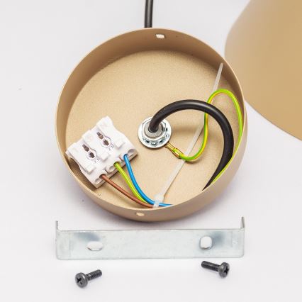 Pendente em cabo ETNA 1xE27/15W/230V, diâmetro 25 cm, bege