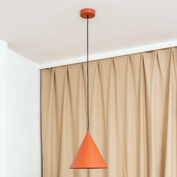 Pendente em cabo ETNA 1xE27/15W/230V Ø 25 cm laranja