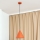 Pendente em cabo ETNA 1xE27/15W/230V Ø 25 cm laranja