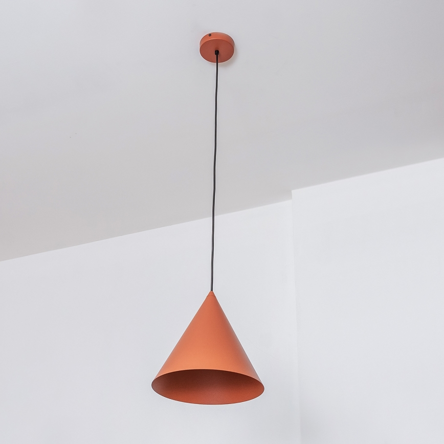 Pendente em cabo ETNA 1xE27/15W/230V Ø 25 cm laranja
