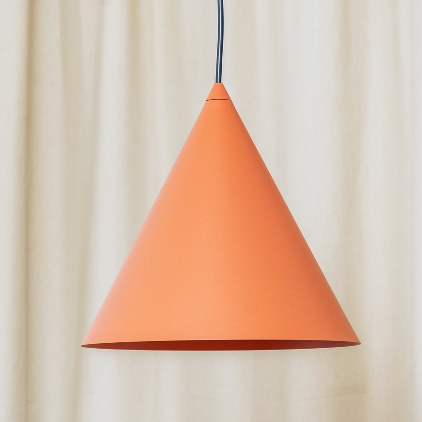 Pendente em cabo ETNA 1xE27/15W/230V Ø 25 cm laranja