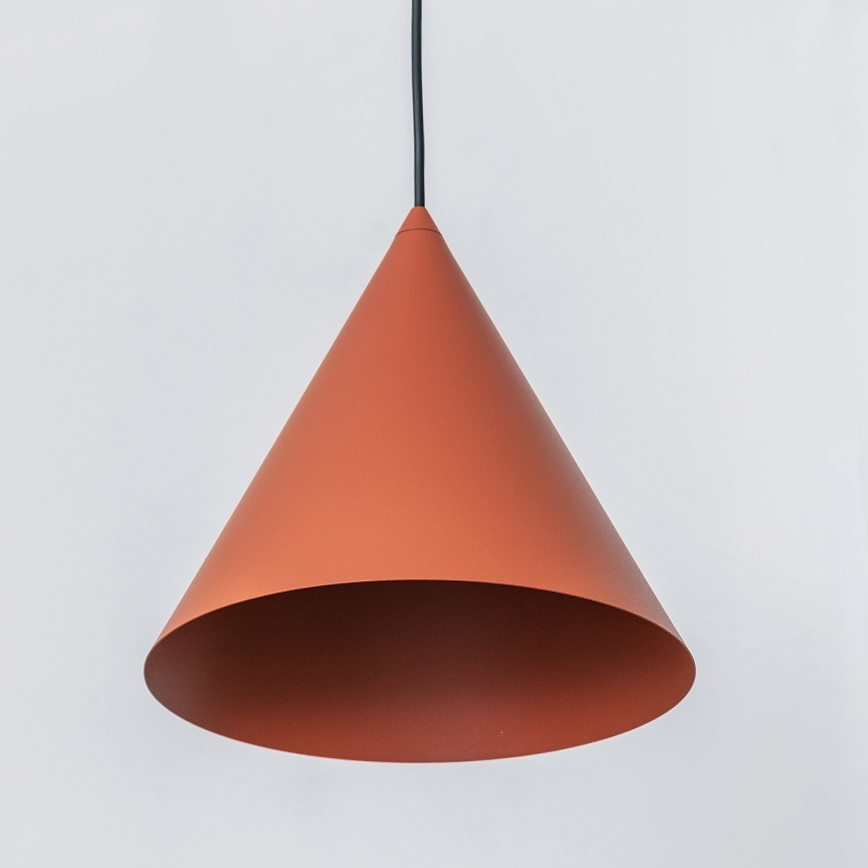 Pendente em cabo ETNA 1xE27/15W/230V Ø 25 cm laranja