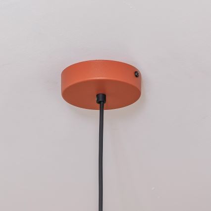 Pendente em cabo ETNA 1xE27/15W/230V Ø 25 cm laranja