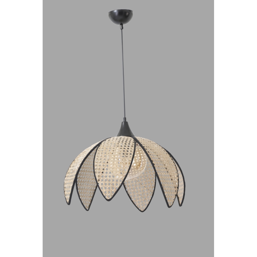 Pendente em cabo FUME 1xE27/40W/230V Ø 40 cm preto/bege